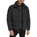 カルバンクライン メンズ ジャケット＆ブルゾン アウター Men 039 s Puffer With Set In Bib Detail, Created for Macy 039 s Black