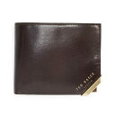 ebhx[J[ Y z ANZT[ Men's Korning Metal Corner Bifold Coin Wallet Chocolate