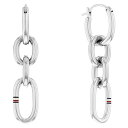 トミー ヒルフィガー レディース ピアス＆イヤリング アクセサリー Women's Silver-Tone Stainless Steel Chain Earring Silver