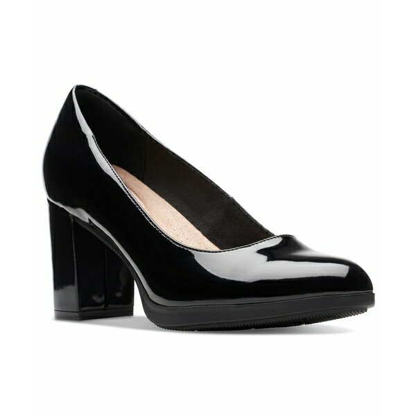 クラークス クラークス レディース パンプス シューズ Women's Bayla Skip Slip-On Platform Dress Pumps Black Patent