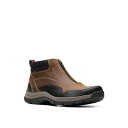 クラークス メンズ スリッポン・ローファー シューズ Men's Collection Walpath Zip Leather Slip On Boots Dark Tan Leather