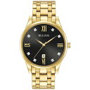 uo Y rv ANZT[ Men's Dress Diamond Accent Gold-Tone Stainless Steel Bracelet Watch 40mm 97D108 Gold