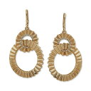 ANC fB[X sAXCO ANZT[ Gold-Tone Pav&eacute; Scalloped Link Double Drop Earrings Crystal