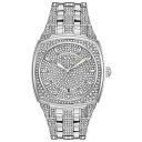 uo Y rv ANZT[ Men's Stainless Steel & Crystal-Accent Bracelet Watch 40mm Silver