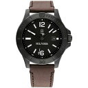 g~[ qtBK[ Y rv ANZT[ Men's Quartz Dark Brown Leather Strap Watch 46mm Brown