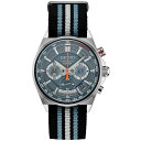 ZCR[ Y rv ANZT[ Men's Chronograph Essentials Black, Blue & Gray Striped Nylon Strap Watch 41mm Blue