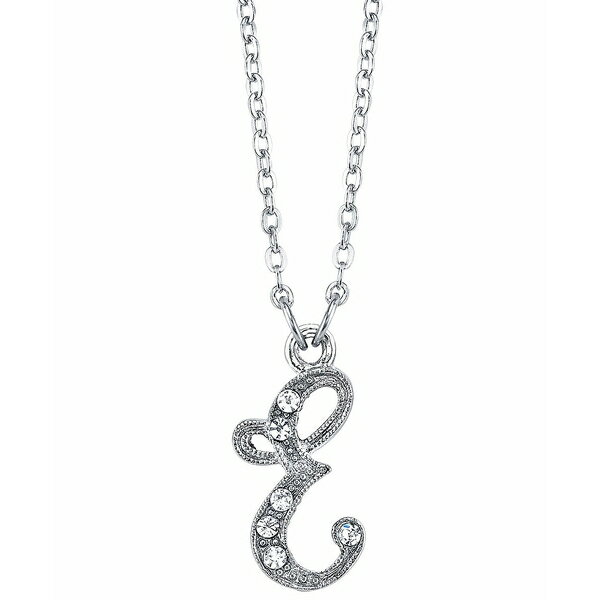 2028 fB[X lbNXE`[J[Ey_ggbv ANZT[ Silver-Tone Crystal Initial Necklace 16