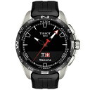 eB\bg Y rv ANZT[ Men's Swiss T-Touch Connect Solar Black Rubber Strap Smart Watch 48mm Black