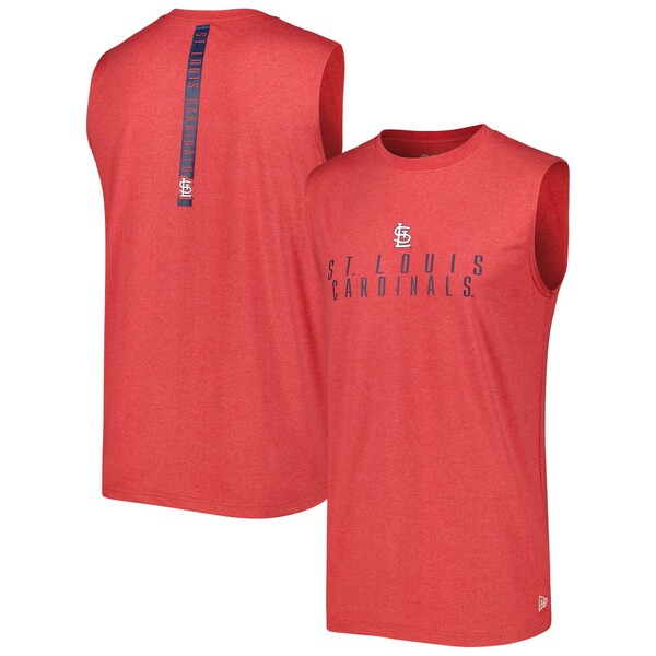 ニューエラ メンズ Tシャツ トップス St. Louis Cardinals New Era Team Muscle Tank Top Heather Red