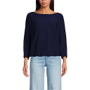 ランズエンド レディース カットソー トップス Women's Lightweight Jersey 3/4 Sleeve Dolman Blouson Top...
