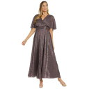 アールアンドエムリチャーズ レディース ワンピース トップス Women's Crinkle Pleated Caplet Gown Wine