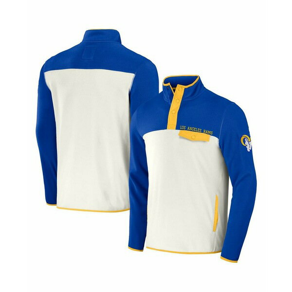 楽天astyファナティクス メンズ ジャケット＆ブルゾン アウター Men's NFL x Darius Rucker Collection by Royal, Cream Los Angeles Rams Micro Fleece Quarter-Snap Jacket Royal, Cream