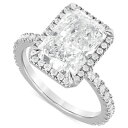 バッジェリーミシュカ レディース リング アクセサリー Certified Lab Grown Diamond Radiant-Cut Halo Engagem...