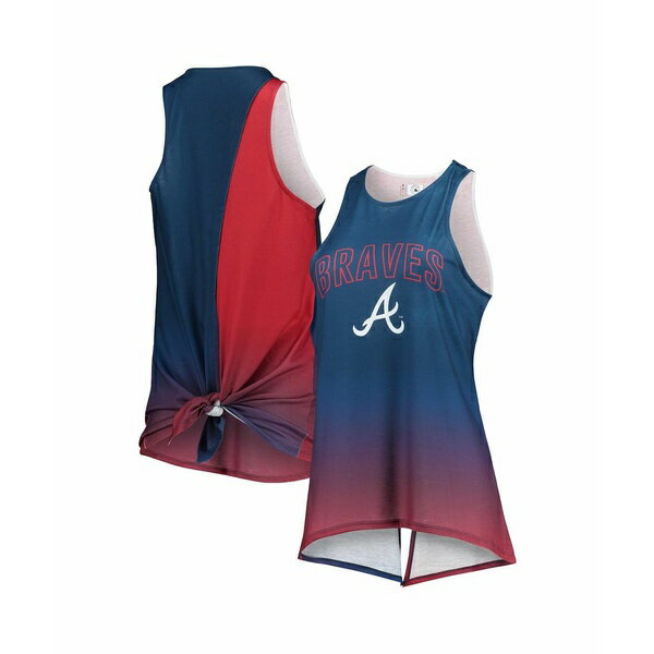 ե ǥ åȥ ȥåץ Women's Navy Atlanta Braves Gradient Tie-Back Rac...