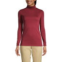ランズエンド レディース カットソー トップス Women's Supima Cotton Long Sleeve Turtleneck Rich burgun...