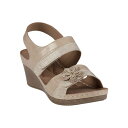 ジーシーシューズ レディース サンダル シューズ Women's Tulip Stay-Put Double Band Flower Wedge Sandals Gold