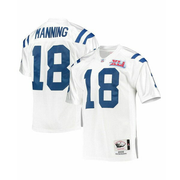 ミッチェル&ネス メンズ シャツ トップス Men's Peyton Manning White Indianapolis Colts 2006 Super Bowl XLI Authentic Retired Player Jersey White