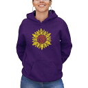 エルエーポップアート レディース パーカー・スウェットシャツ アウター Women's Sunflower Word Art Hooded Sweatshirt Purple