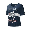 スターター レディース カットソー トップス Women's Navy Distressed Chicago White Sox Cooperstown Col...