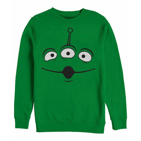 フィフスサン メンズ パーカー・スウェットシャツ アウター Disney Pixar Men's Toy Story Aliens Face Halloween, Crewneck Fleece Emerald