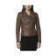 ɥ塼ޡ ǥ 㥱åȡ֥륾  Women's Felix Asymmetrical Moto Jacket With Wing Collar Sepia