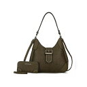 MKFRNV fB[X z ANZT[ Juliette Women's Shoulder Bag with Matching Wallet by Mia K Olive green