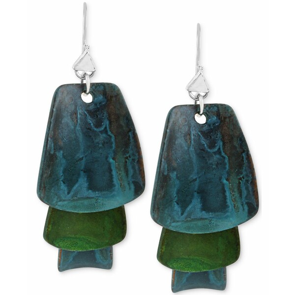 ロバート・リー・モーリス・ソーホー レディース ピアス＆イヤリング アクセサリー Silver-Tone Layered Blue and Green Patina Earrings No Color