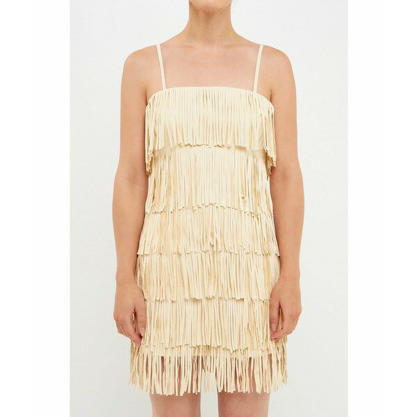 asty㤨֥ɥ쥹 ǥ ԡ ȥåץ Women's Suede Fringed Spaghetti Dress IvoryפβǤʤ24,480ߤˤʤޤ