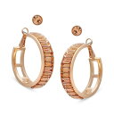 ゲス ピアス ゲス レディース ピアス＆イヤリング アクセサリー Gold-Tone 2-Pc. Set Crystal Stud & Hoop Earrings Peach/Gold