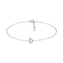 Wj xj[j fB[X uXbgEoOEANbg ANZT[ Cubic Zirconia Initial Ankle Bracelet in Sterling Silver, Created for Macys D