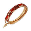 ゲス レディース ブレスレット・バングル・アンクレット アクセサリー Gold-Tone 3-Pc. Set Baguette Stone Stretch Bracelets RED