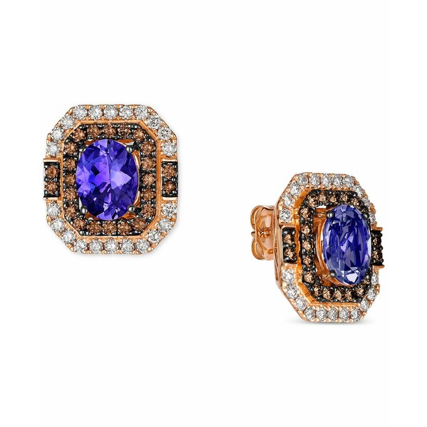 ルヴァン レディース ピアス＆イヤリング アクセサリー Blueberry Tanzanite (3-3/8 ct. t.w.), Chocolate Diamonds (7/8 ct. t.w.) & Nude Diamonds (3/4 ct. t.w.) Earrings in 14k Rose Gold No Color