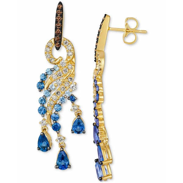  ǥ ԥ ꡼ Multi-Gemstone (2-1/4 ct. t.w.) & Diamond (1/2 ct. t.w.) Statement Drop Earrings in 14k Gold 14K Honey Gold Earrings
