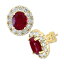 ե 쥯 ǥ ԥ ꡼ EFFY® Lab Grown Ruby (4-7/8 ct. t.w.) & Lab Grown Diamond (2-1/3 ct. t.w.) Halo Stud Earrings in 14k Gold 14K Gold