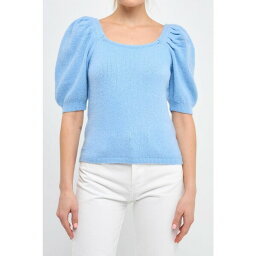 イングリッシュファクトリー レディース ニット&セーター アウター Women's Short Puff Sleeve Sweater Powder blue
