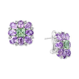 エフィー コレクション レディース ピアス＆イヤリング アクセサリー EFFY&reg; Pink Amethyst (6-3/8 ct. t.w.) & Green Quartz (3-1/20 ct. t.w.) Flower Stud Earrings in Sterling Silver Pink Amethyst & Green Quartz