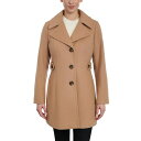 アンクライン レディース ジャケット＆ブルゾン アウター Women 039 s Single-Breasted Wool Blend Peacoat, Created for Macy 039 s Camel