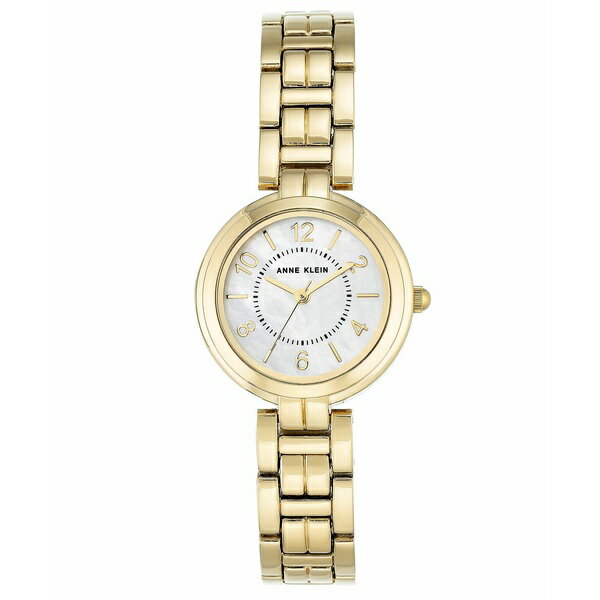 アンクライン レディース 腕時計 アクセサリー Women's Gold-Tone Link Bracelet Watch 28mm White