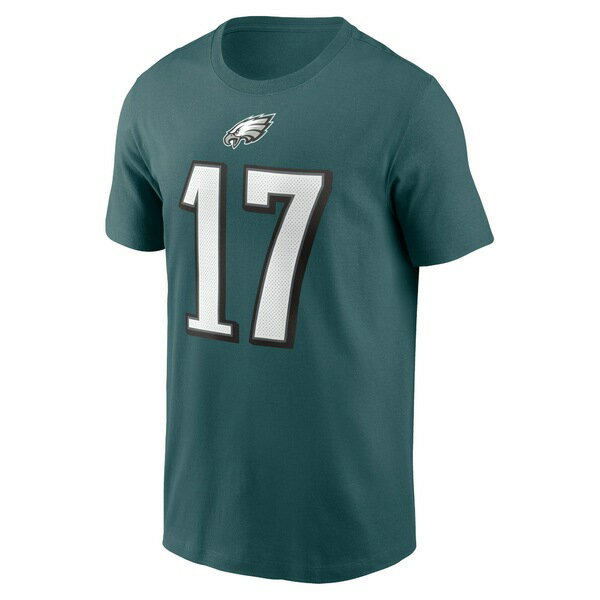 ナイキ メンズ Tシャツ トップス Nakobe Dean Philadelphia Eagles Nike 2022 NFL Draft Player Name & Number TShirt Midnight Green