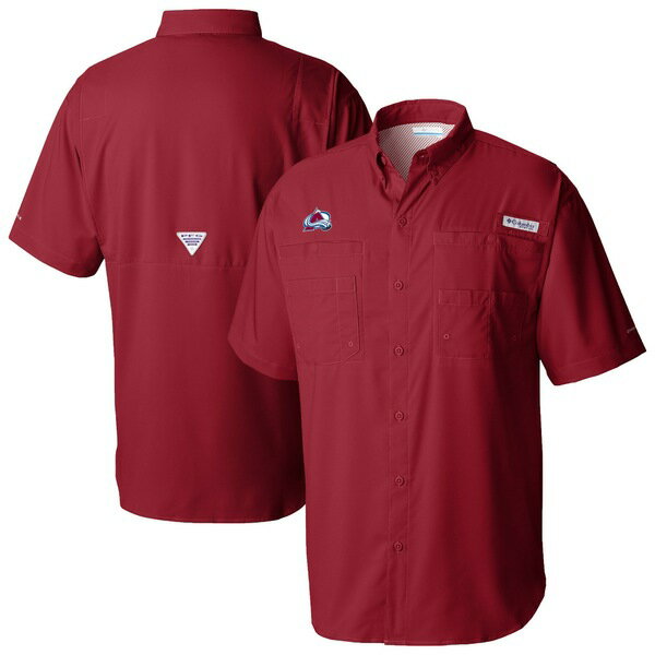 コロンビア メンズ Tシャツ トップス Colorado Avalanche Columbia Tamiami Short Sleeve OmniWick ButtonDown Shirt Burgundy