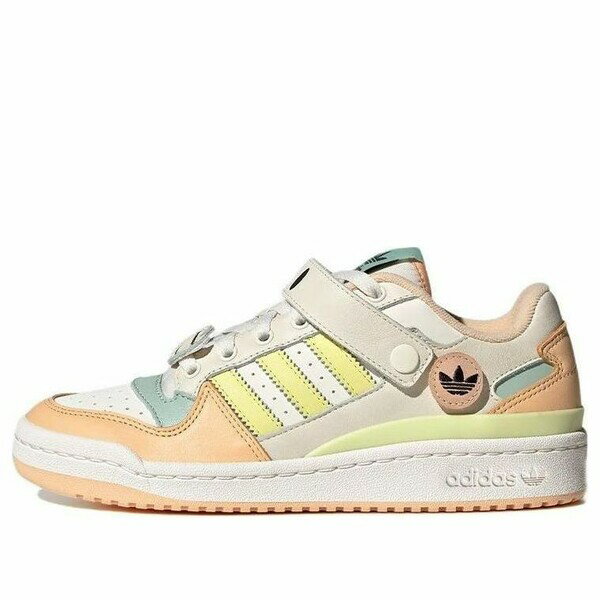 adidas アディダス レディース スニーカー WHITE/LIGHT ORANGE/CREAM/YELLOW/GREEN 【(WMNS) adidas originals Forum Low 'White Light Orange Cream Yellow Green' GW4427】 サイズ US_5.5(22.5cm)