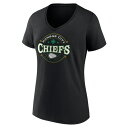 t@ieBNX fB[X TVc gbvX Kansas City Chiefs Fanatics Branded Women's St. Patrick's Day Lucky VNeck TShirt Black