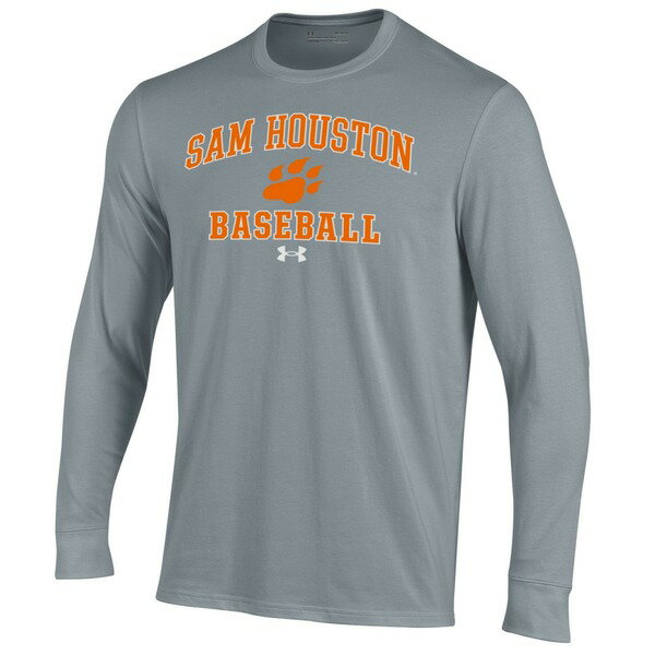 アンダーアーマー メンズ Tシャツ トップス Sam Houston State Bearkats Under Armour Baseball Performance Long Sleeve TShirt Gray