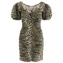 ガニー レディース ワンピース トップス Leopard Poplin Mini Dress Beige