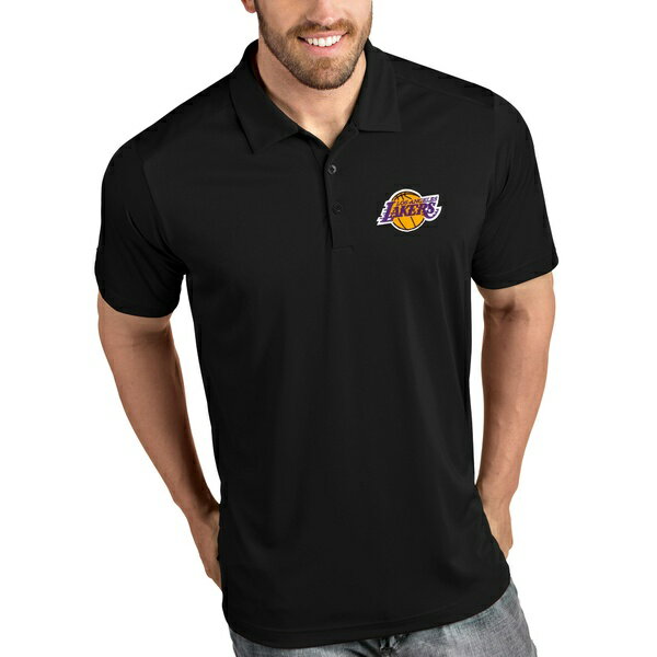 AeBOA Y |Vc gbvX Los Angeles Lakers Antigua Tribute Polo Black