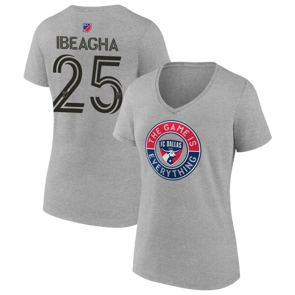 t@ieBNX fB[X TVc gbvX FC Dallas Fanatics Branded Women's The Game Is Everything Personalized Any Name & Number VNeck TShirt Heather Gray