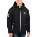 カールバンクス メンズ ジャケット＆ブルゾン アウター Las Vegas Raiders GIII Sports by Carl Banks Soft Shell FullZip Hoodie Jacket Black