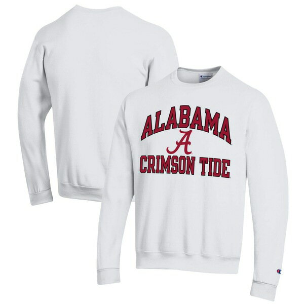 楽天astyチャンピオン メンズ パーカー・スウェットシャツ アウター Alabama Crimson Tide Champion High Motor Pullover Sweatshirt White
