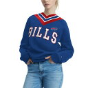 【送料無料】 トミー ヒルフィガー レディース シャツ トップス Buffalo Bills Tommy Hilfiger Women's Heidi Raglan VNeck Sweater Royal