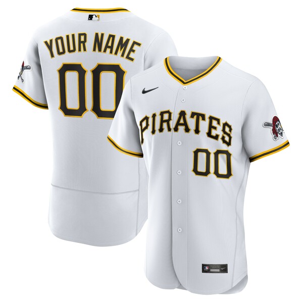 ʥ  ˥ե ȥåץ Pittsburgh Pirates Nike Home Authentic Custom Jersey White